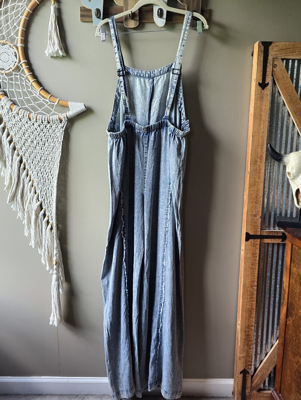 Ee:some × Three Bird Nest Harley Washed Denim Jumpsuit Nwt - Picture 8 of 10